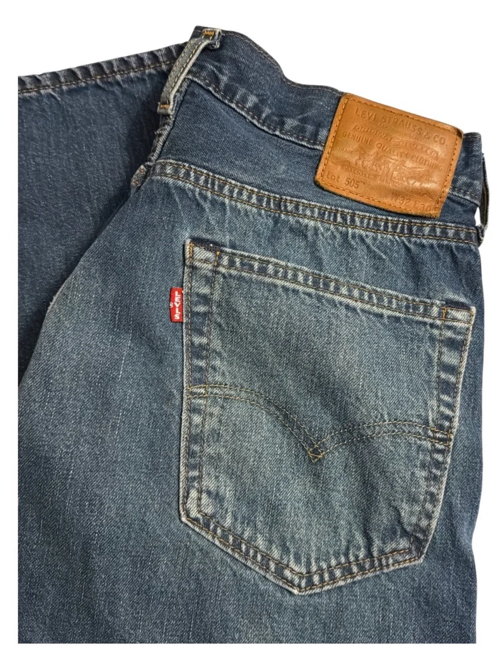Big E Levi’s 505 denim blue jeans straight leg relax baggy 90s y2k vintage style
